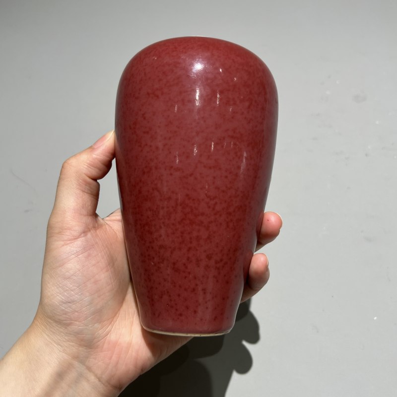 清代 豇豆红釉莱福尊 - 图7