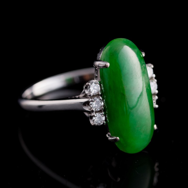 金屬鑲翡翠戒指四隻 | Four Chinese jadeite-set metal rings - 图8
