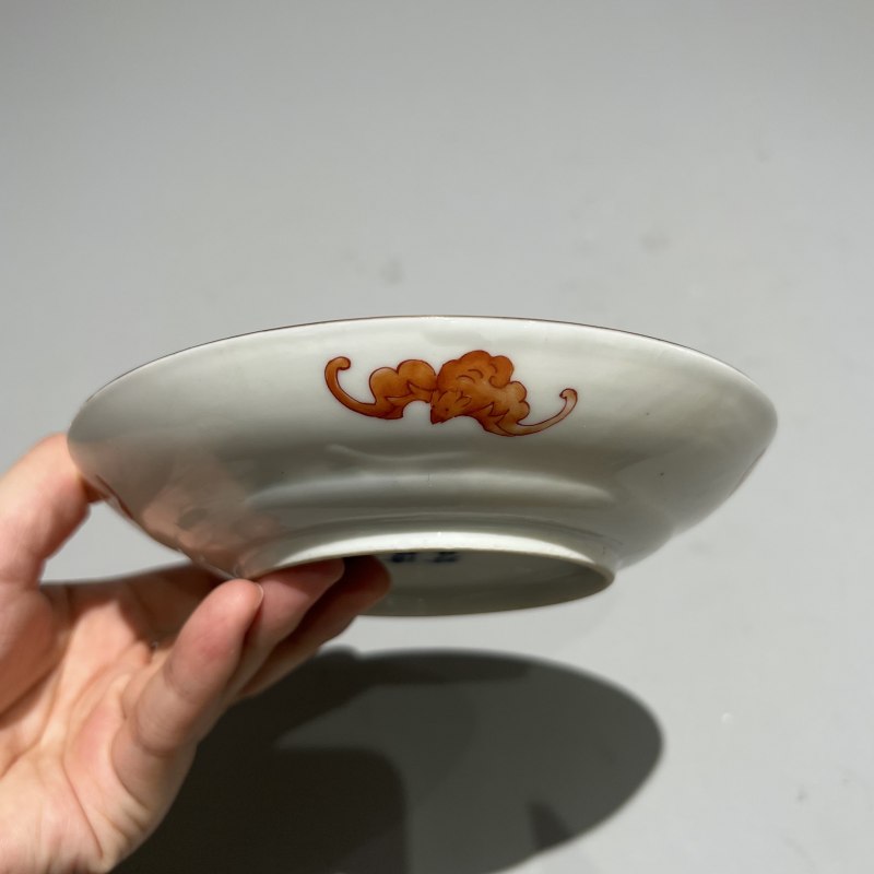 清光绪 清华珍品款松鹤延年纹盘一对 - 图10