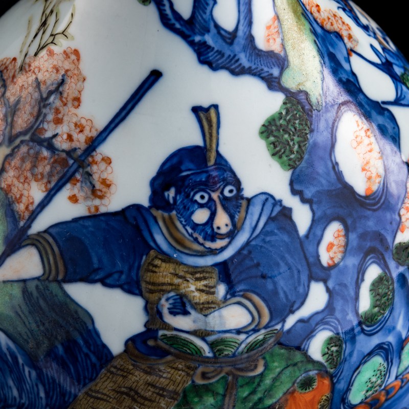 十九世紀 青花加彩西游記人物膽瓶 | A Chinese blue and enamel 'Journey to the West' danping vase, 19th century - 图9