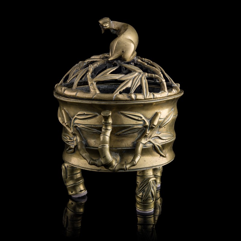 十九世紀 銅竹節形熏爐 | A Chinese bronze bamboo-form censer, 19th century - 图2