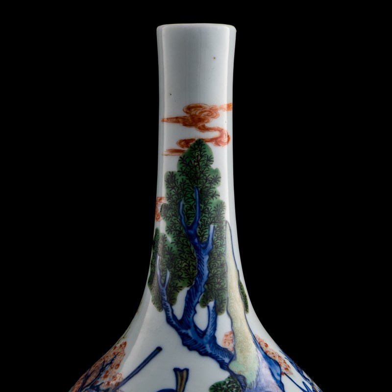 十九世紀 青花加彩西游記人物膽瓶 | A Chinese blue and enamel 'Journey to the West' danping vase, 19th century - 图10