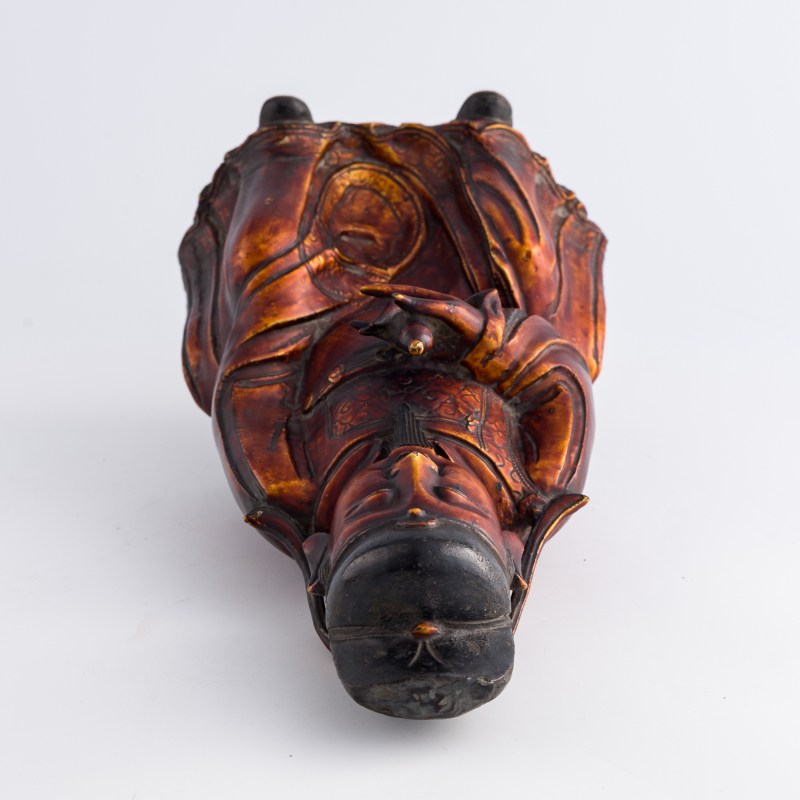 明代 銅漆金文昌星坐像（附木座） | A Chinese gilt-lacquered bronze seated Wenchang figure, Ming dynasty - 图9