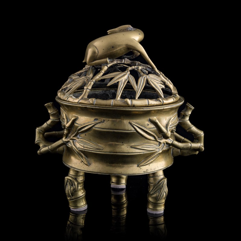 十九世紀 銅竹節形熏爐 | A Chinese bronze bamboo-form censer, 19th century - 图3