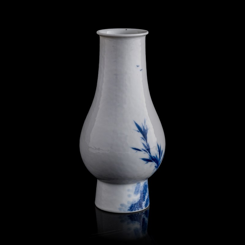 民國 王步風格青花花鳥瓶 | A Chinese 'Wang Bu'-style blue and white vase, Republic period - 图3