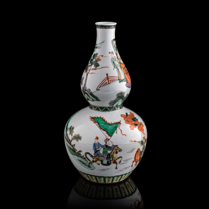 十九世紀 五彩人物葫蘆瓶 | A Chinese wucai 'figural' double-gourd vase, 19th century - 图1