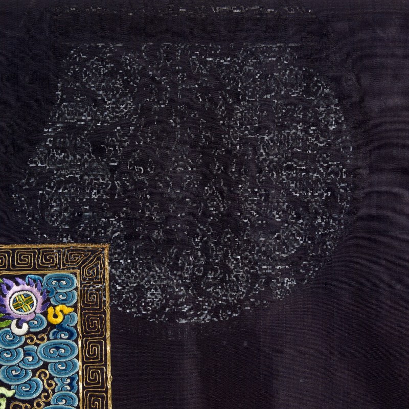 十九世紀早 黑紗地一品文官仙鶴補子常服袍 | A Chinese black gauze court robe with first-rank crane badge, early 19th century - 图5