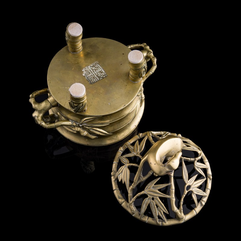 十九世紀 銅竹節形熏爐 | A Chinese bronze bamboo-form censer, 19th century - 图7