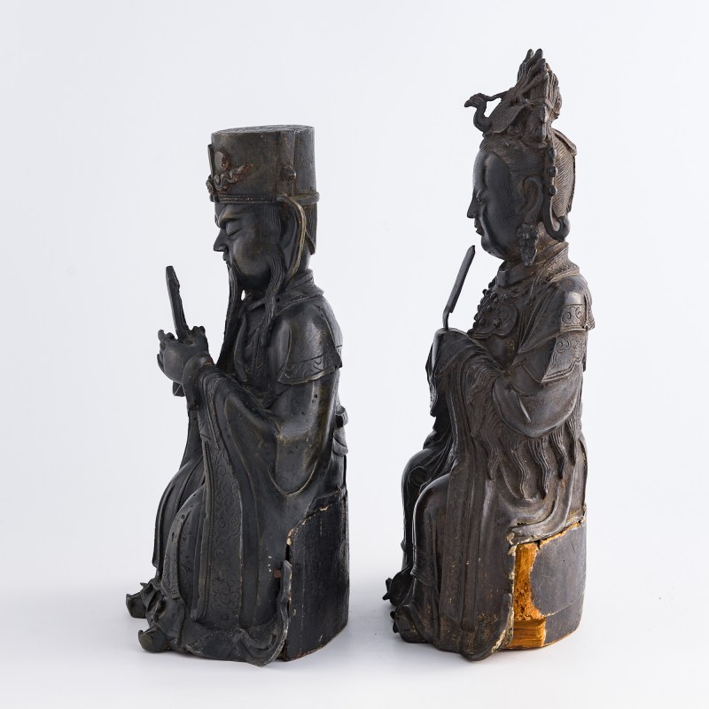 明代 銅造像兩尊 | Two Chinese bronze figures, Ming dynasty - 图2