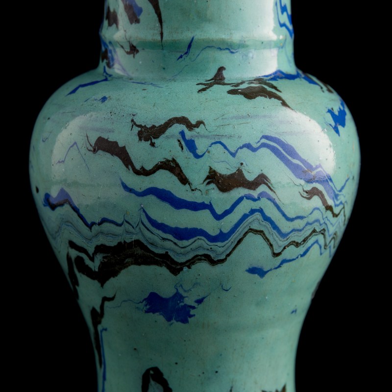 十九世紀早 仿石紋釉鳳尾尊（附發票掃描件） | A Chinese faux-marble-glazed phoenix-tail vase, early 19th century - 图7