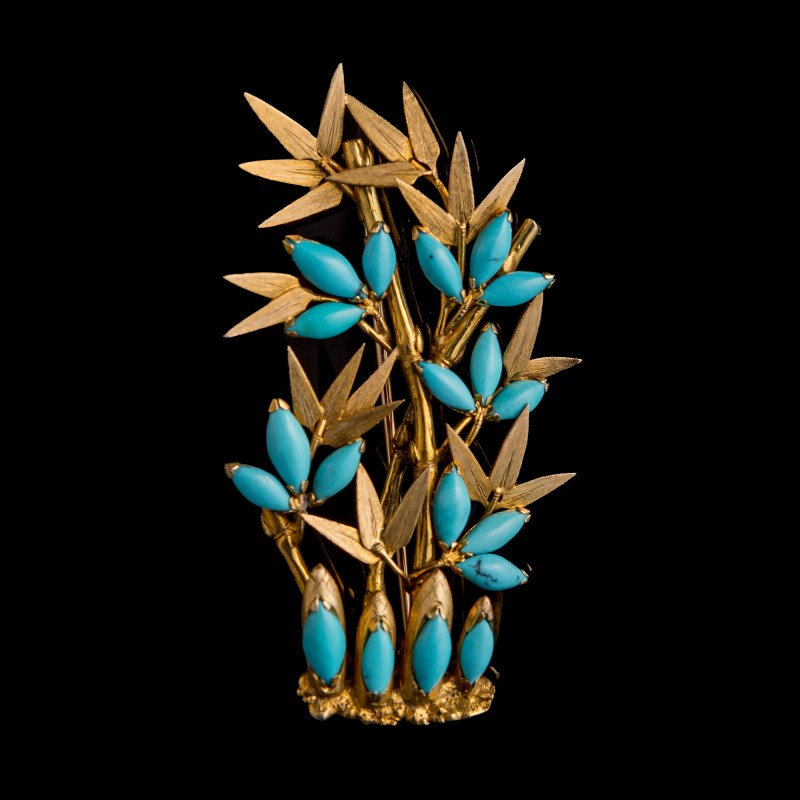 二十世紀早 翡翠胸針及綠松石胸針 | A Chinese jadeite brooch and a turquoise brooch, early 20th century - 图3