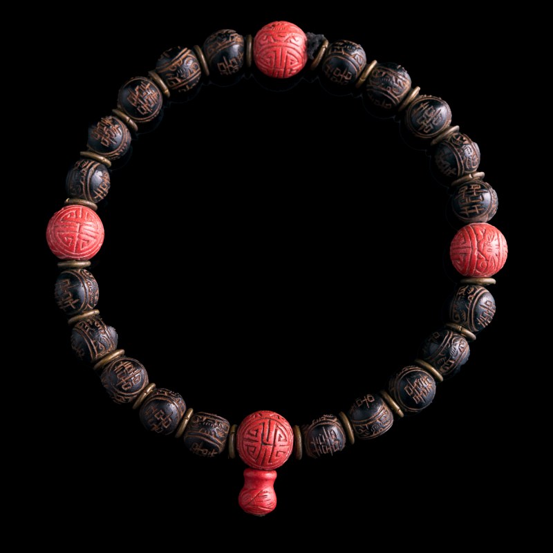 十八/十九世紀 核雕玉佩串 | A Chinese carved nut and jade pendant necklace, 18th/19th century - 图5