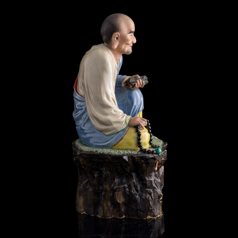 民國 曾龍升作粉彩羅漢 | A Chinese famille rose luohan, by Zeng Longsheng, Republic period - 图4