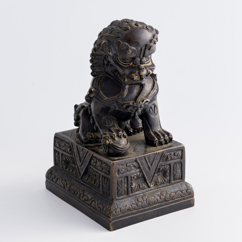 十九世紀早 銅京獅一對 | A pair of Chinese bronze Peking lions, early 19th century - 图6