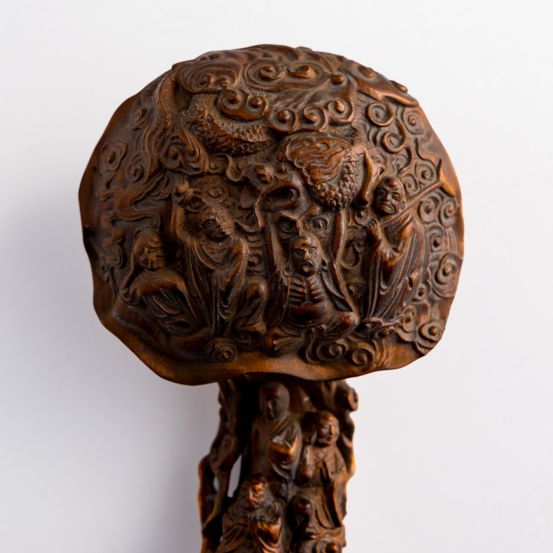 十九世紀 黃楊木雕十八羅漢如意 | A Chinese carved boxwood 'Eighteen Luohans' ruyi scepter, 19th century - 图9