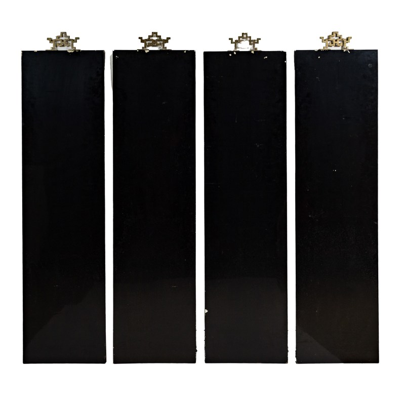 民國 大漆博古圖挂屏四塊一堂 | A set of four Chinese lacquer bogu hanging panels, Republic period - 图14