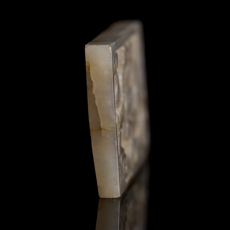 明代 白玉鏤雕雲鶴帶板 | A Chinese white jade openwork 'clouds and cranes' belt plaque, Ming dynasty - 图5
