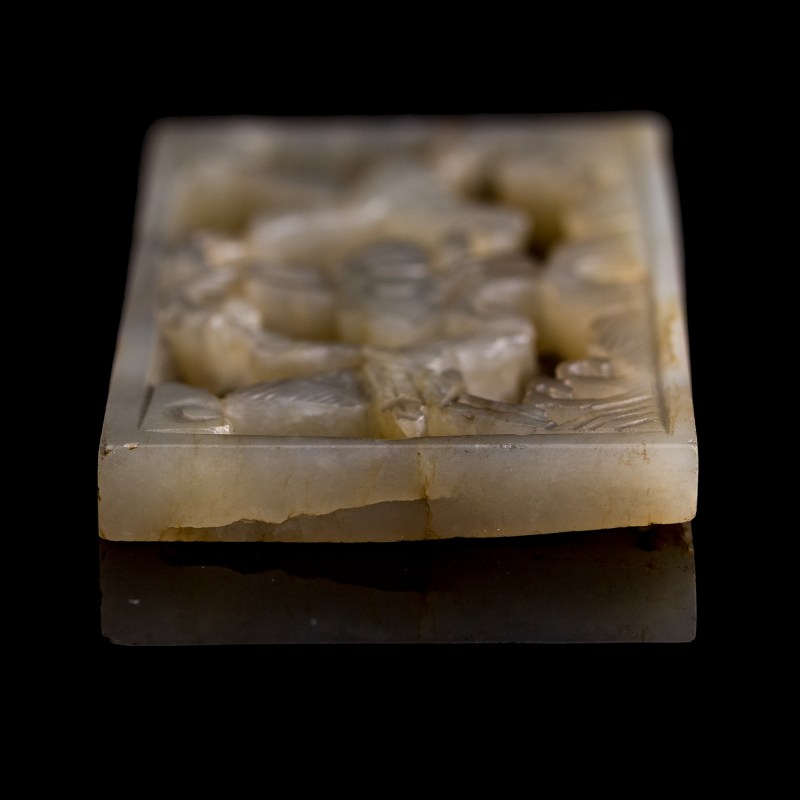 明代 白玉鏤雕雲鶴帶板 | A Chinese white jade openwork 'clouds and cranes' belt plaque, Ming dynasty - 图7