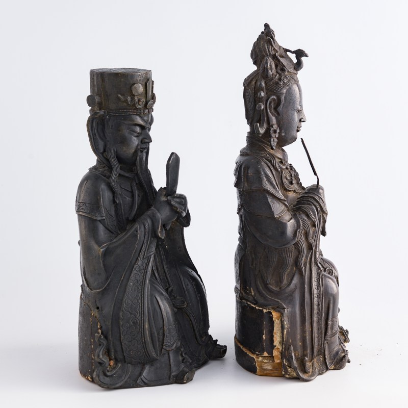 明代 銅造像兩尊 | Two Chinese bronze figures, Ming dynasty - 图4