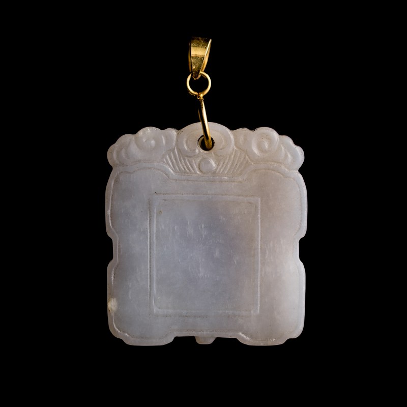 十八世紀 白玉靈仙祝壽牌 | A Chinese white jade 'lingzhi and narcissus' plaque, 18th century - 图8