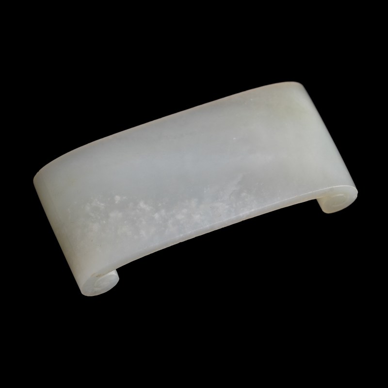 十八世紀 白玉墨床 | A Chinese white jade inkstick rest, 18th century - 图1