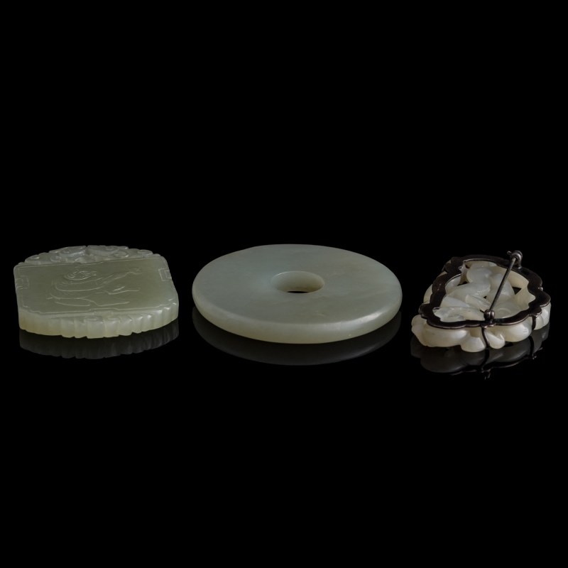 明代/清代 各式玉件三件 | Three assorted Chinese jade carvings, Ming/Qing dynasty - 图8