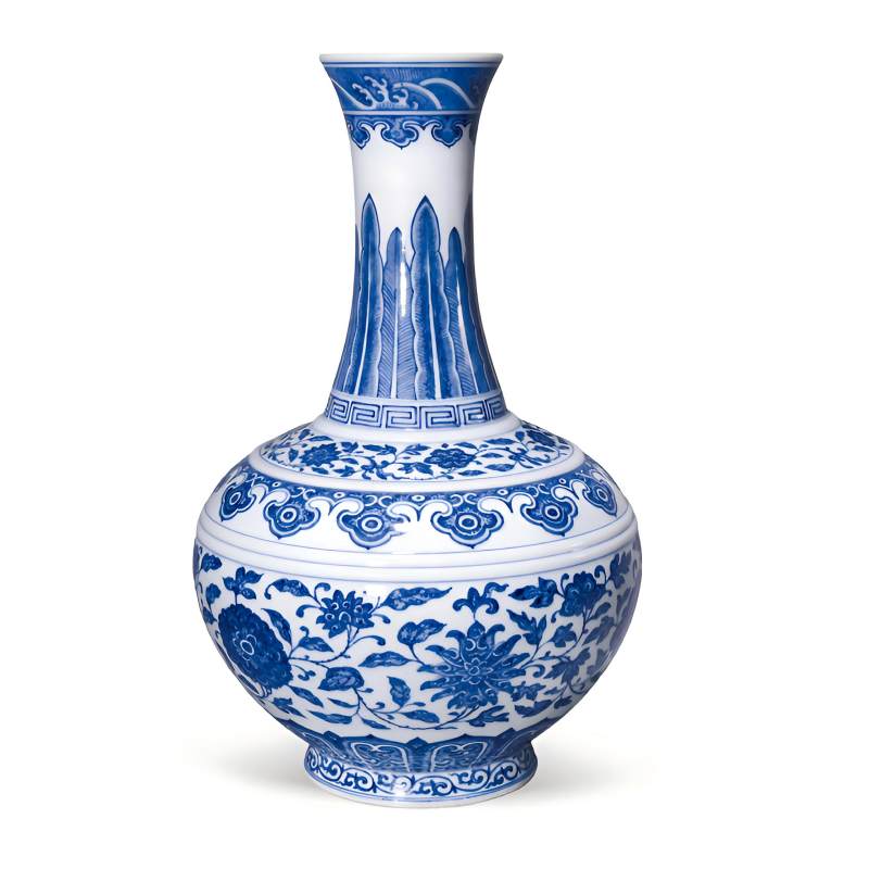 清道光 青花缠枝莲纹玉壶春瓶 - 图1