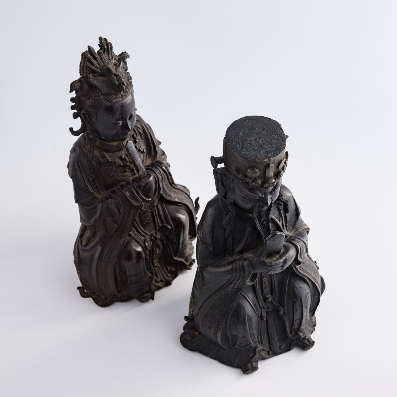 明代 銅造像兩尊 | Two Chinese bronze figures, Ming dynasty - 图7