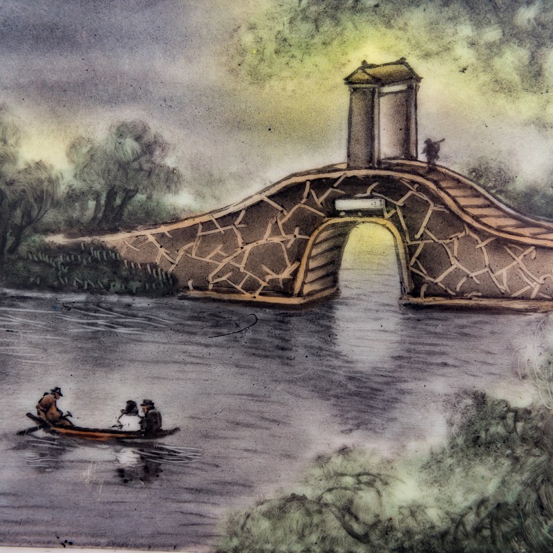 民國 王雲泉畫墨彩山水瓷板四塊一套 | A set of four grisaille Jingdezhen landscape porcelain plaques, by Wang Yunquan (1884-1942), Republic period. - 图8