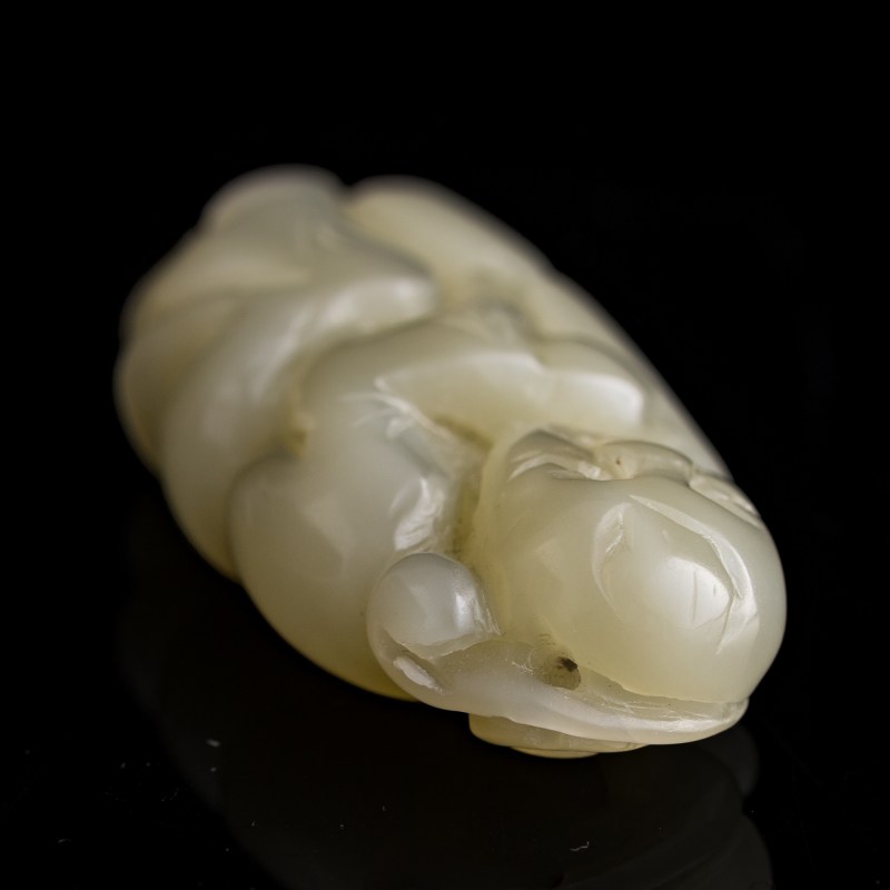 明代/清代 玉雕童子兩個 | Two Chinese carved jade boys, Ming/Qing dynasty - 图7