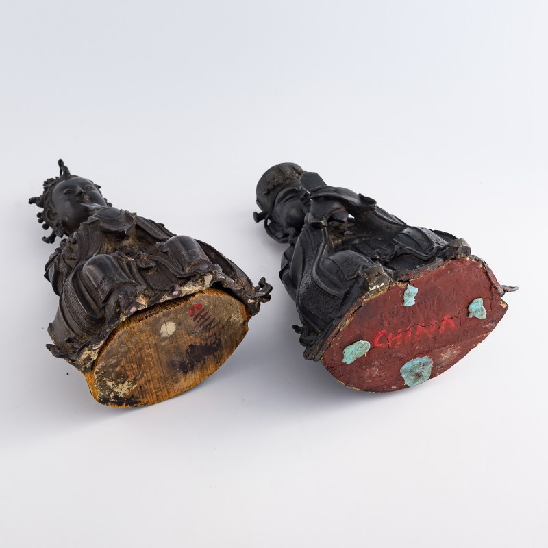 明代 銅造像兩尊 | Two Chinese bronze figures, Ming dynasty - 图8