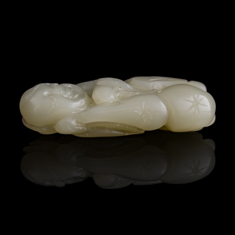 明代/清代 玉雕童子兩個 | Two Chinese carved jade boys, Ming/Qing dynasty - 图9