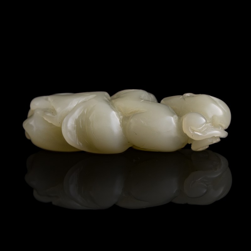 明代/清代 玉雕童子兩個 | Two Chinese carved jade boys, Ming/Qing dynasty - 图10