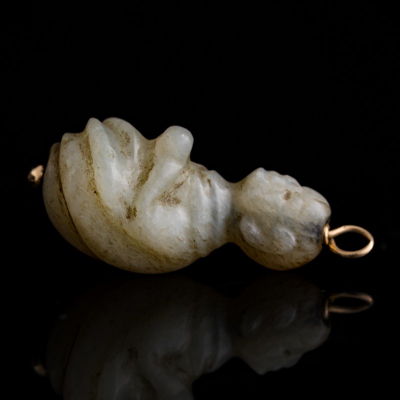 明代/清代 玉雕童子兩個 | Two Chinese carved jade boys, Ming/Qing dynasty - 图13