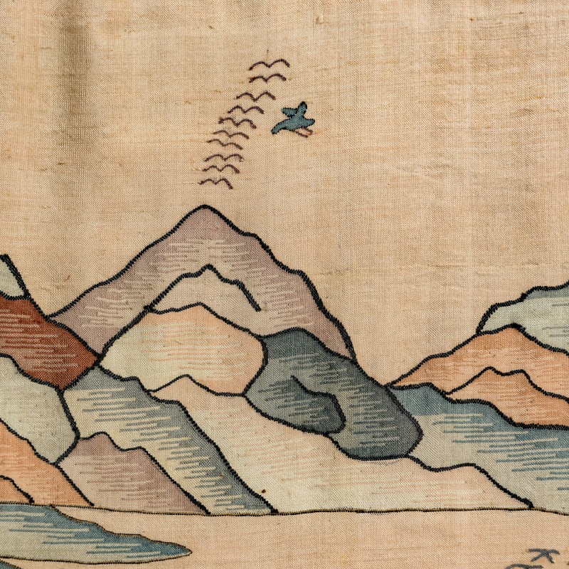 十九世紀晚 緙絲行舟圖鏡框 | A framed Chinese kesi boating scene, late 19th century - 图6