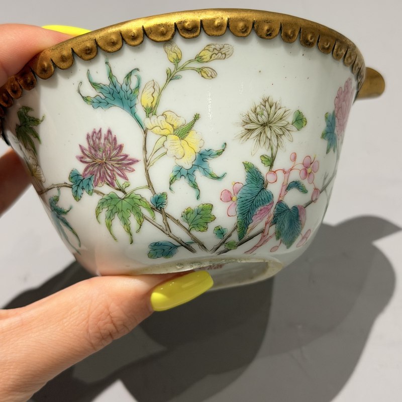 清道光 粉彩四季花卉纹马蹄碗 - 图7
