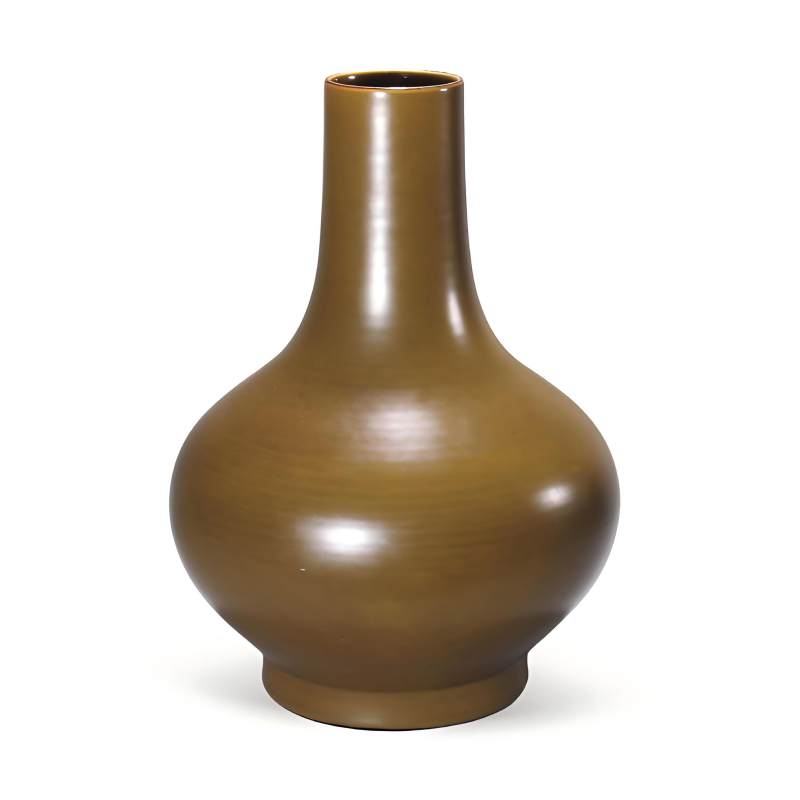清光绪 茶叶末釉荸荠瓶
