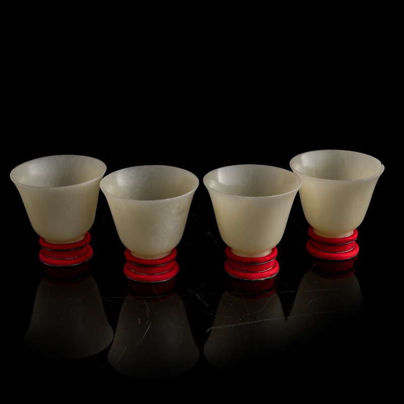 十九世紀 玉杯十二隻一套（附原配老錦盒） | A set of twelve Chinese jade cups, 19th century - 图4