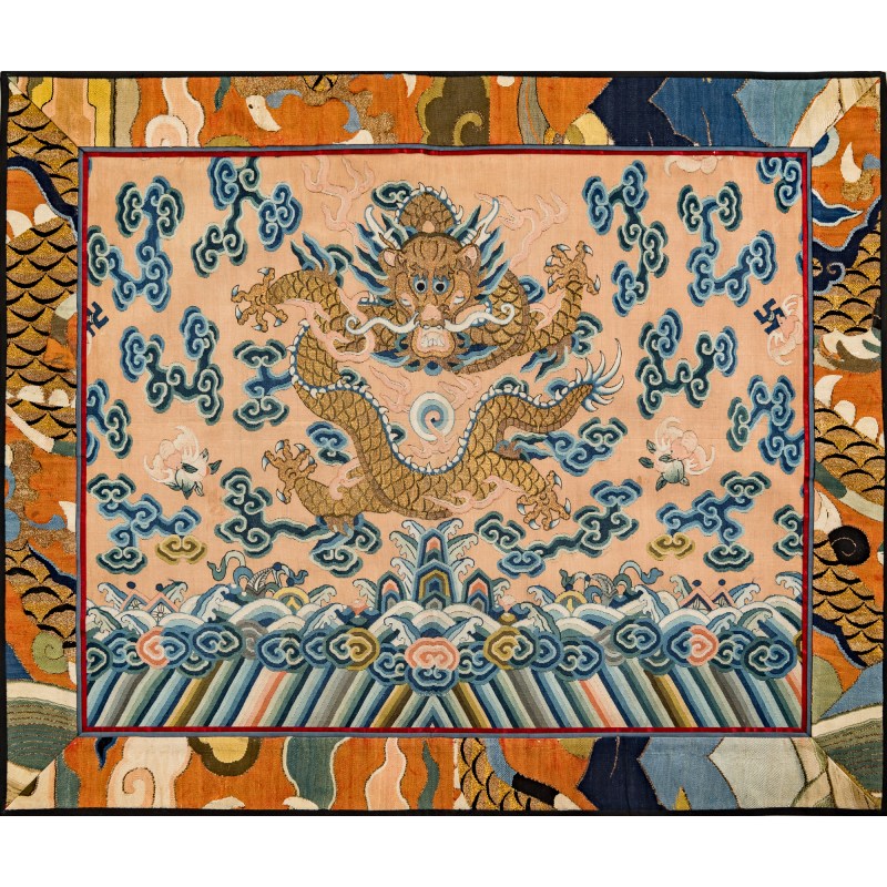 十九世紀早 緙絲龍紋綉片 | A Chinese kesi dragon panel, early 19th century