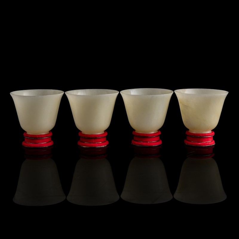 十九世紀 玉杯十二隻一套（附原配老錦盒） | A set of twelve Chinese jade cups, 19th century - 图5