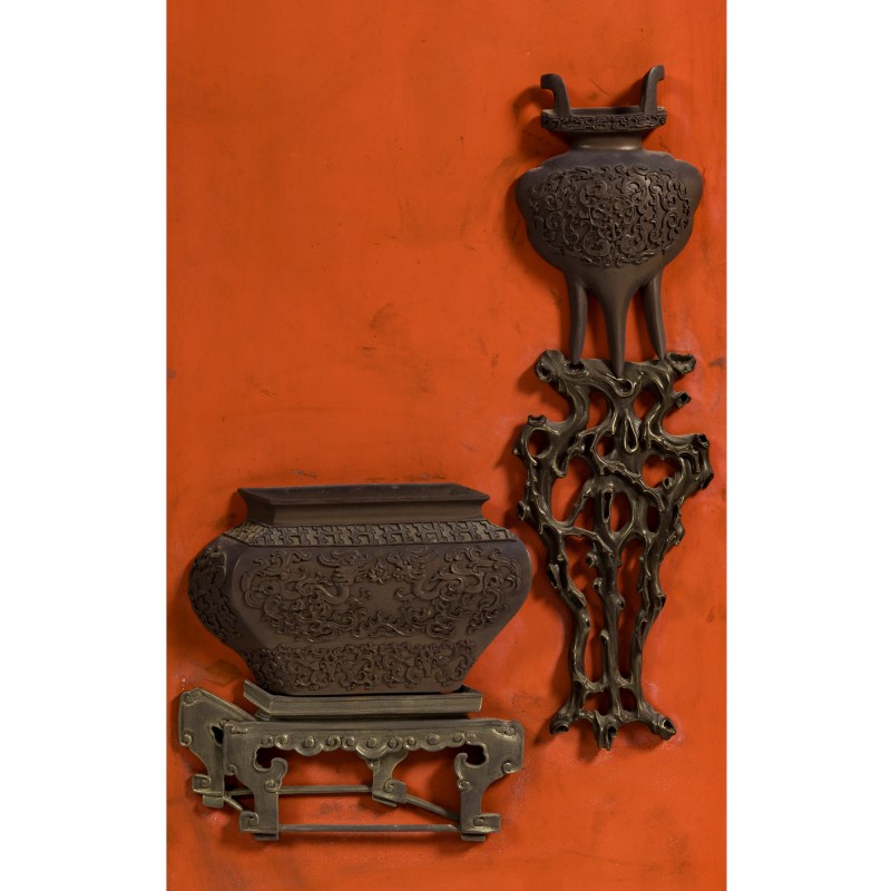 民國 大漆博古圖挂屏四塊一堂 | A set of four Chinese lacquer bogu hanging panels, Republic period - 图11