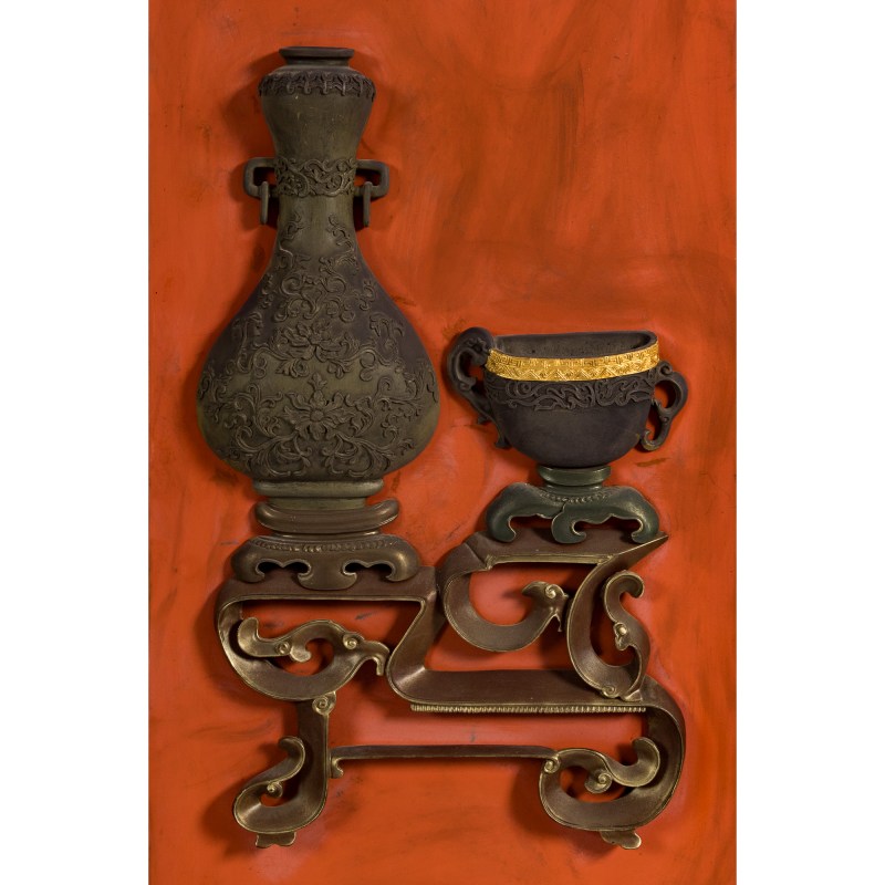 民國 大漆博古圖挂屏四塊一堂 | A set of four Chinese lacquer bogu hanging panels, Republic period - 图12