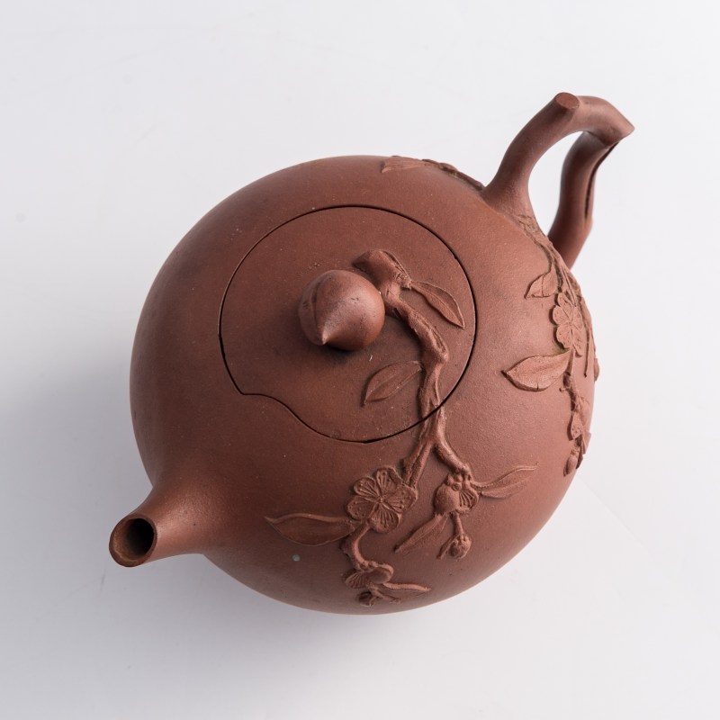 民國 紫砂桃形壺 | A Chinese Yixing zisha peach-form teapot, Republic period - 图5