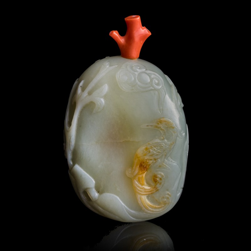 清代 白玉雕花卉瓜形鼻烟壺 | A Chinese white jade melon-form floral snuff bottle, Qing dynasty - 图2