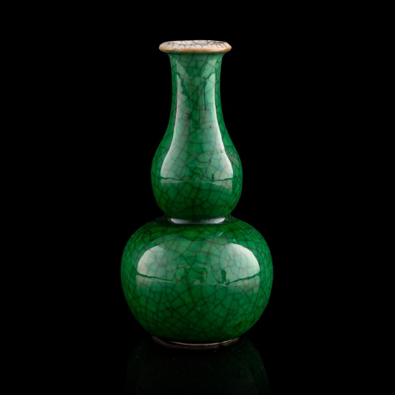 十九世紀 綠哥釉葫蘆瓶 | A Chinese green ge-type-glazed double-gourd vase, 19th century - 图3