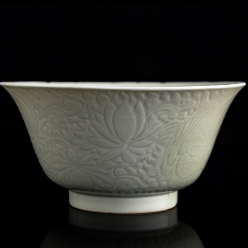 清康熙 青釉劃花碗一對 | A pair of Chinese incised celadon bowls, Kangxi period, Qing dynasty - 图6