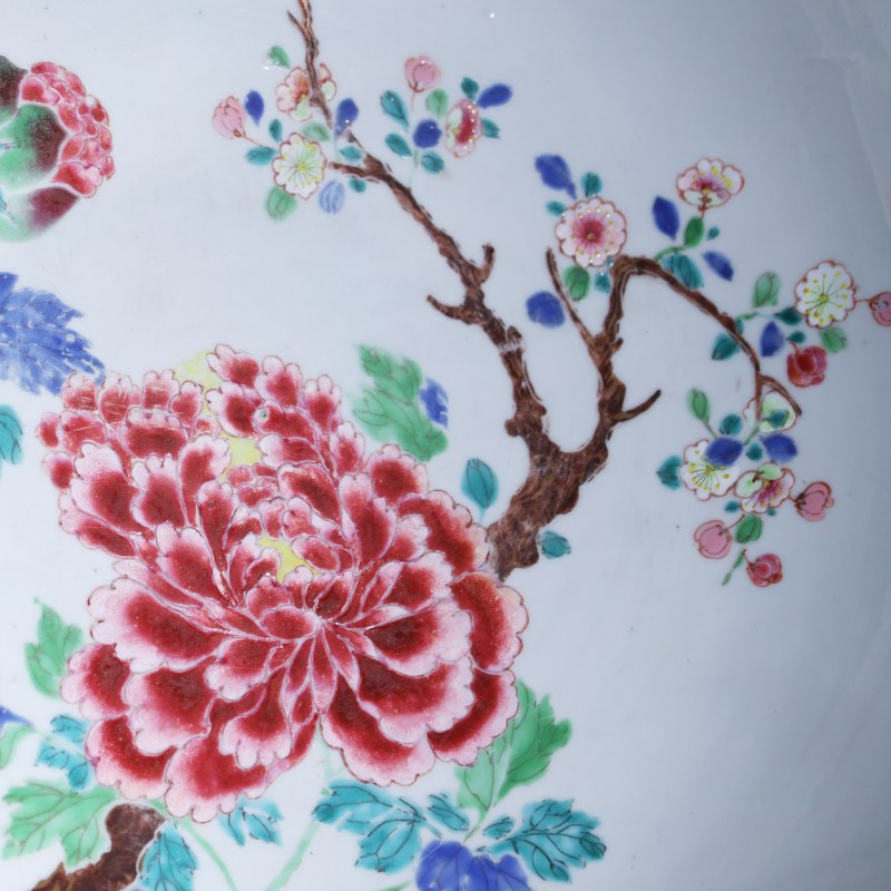 清雍正 粉彩富贵锦鸡图大碗 - 图5