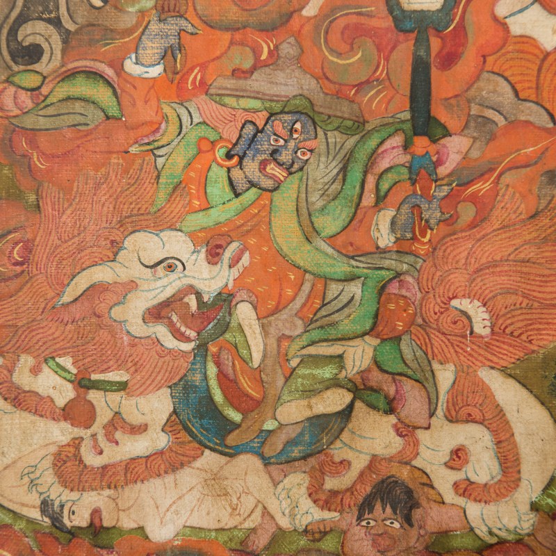 明代 白哈爾護法王唐卡 | A Tibetan Thangka, Ming dynasty - 图5