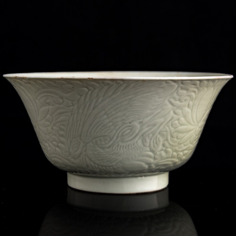 清康熙 青釉劃花碗一對 | A pair of Chinese incised celadon bowls, Kangxi period, Qing dynasty - 图7