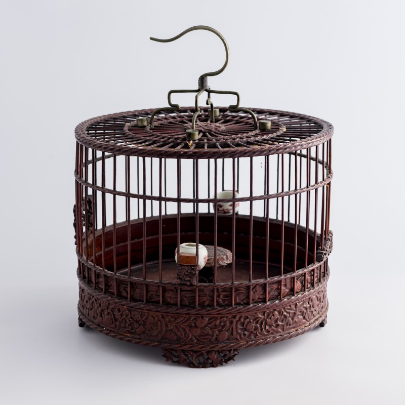 民國 竹雕圓形鳥籠 | A Chinese bamboo birdcage, Republic period
